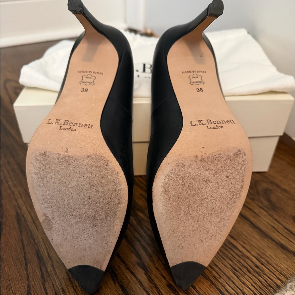 LK Bennett Black Leather Heels - Picture 6 of 6